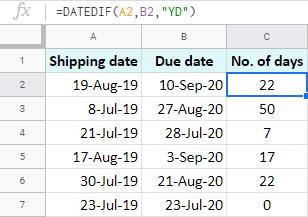 Hướng dẫn cách sử dụng hàm DATEDIF trong Google Sheets